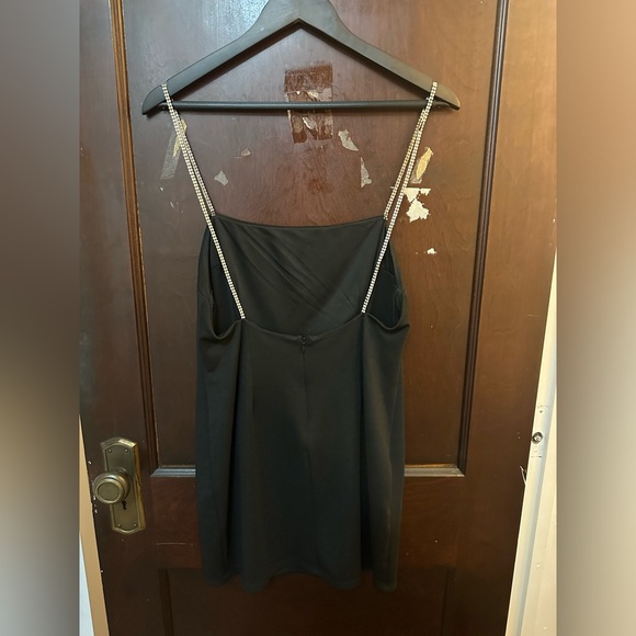 Black Minidress with Crystal Straps - Picture 2 of 4